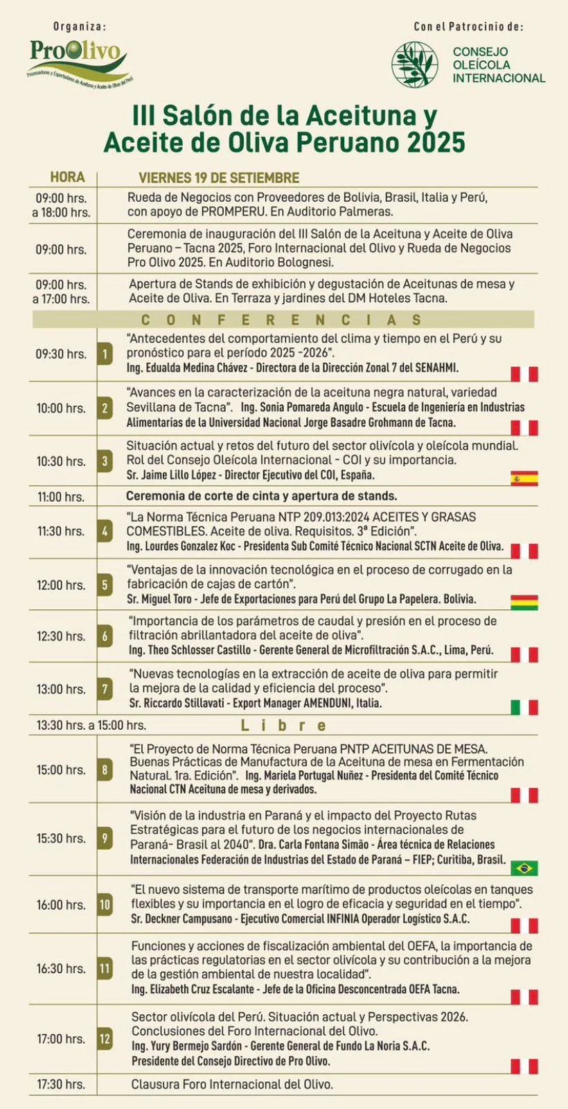 Programa de conferencias — Día 2